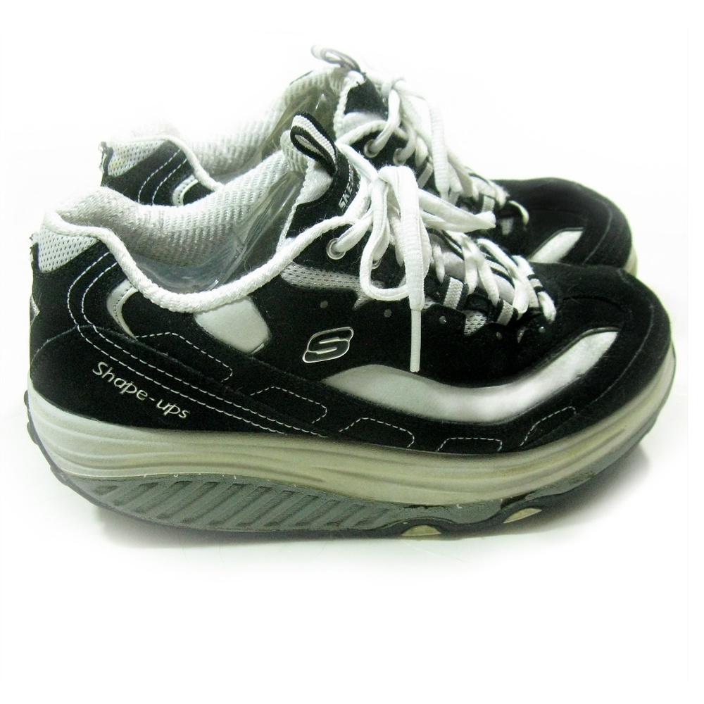 Black Suede Sketchers Shape Ups